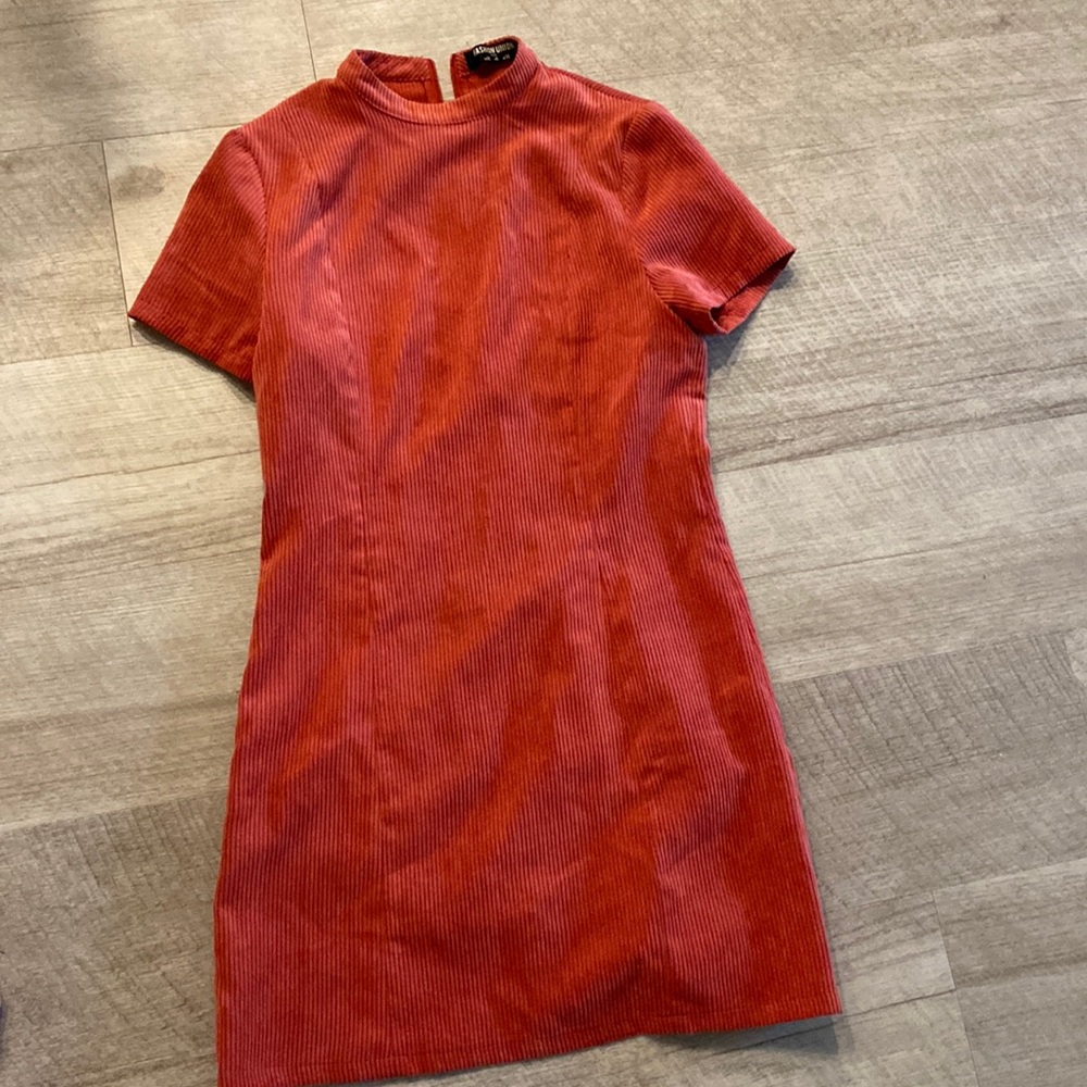 Rust/orange corduroy mini dress